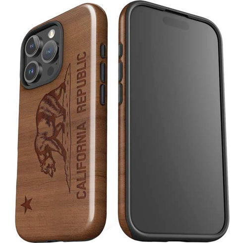 California Wood Flag iPhone 16 Pro Impact Case